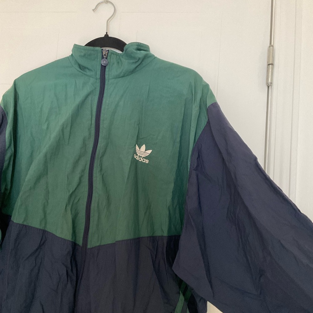90s Adidas Jacket Colorblocks Green & Navy - Picture 6 of 13